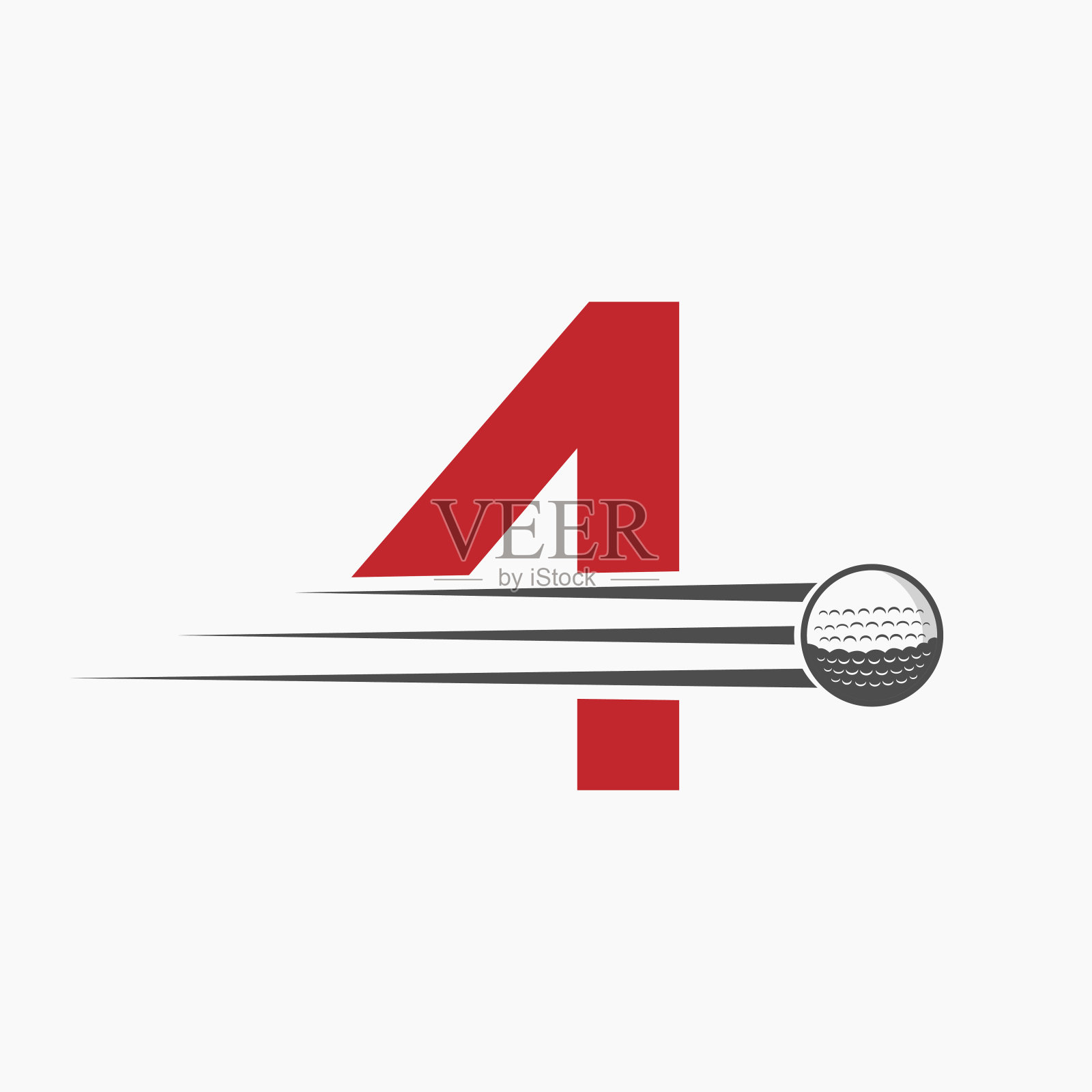 高尔夫标志设计。初始曲棍球运动学院标志，俱乐部标志插画图片素材