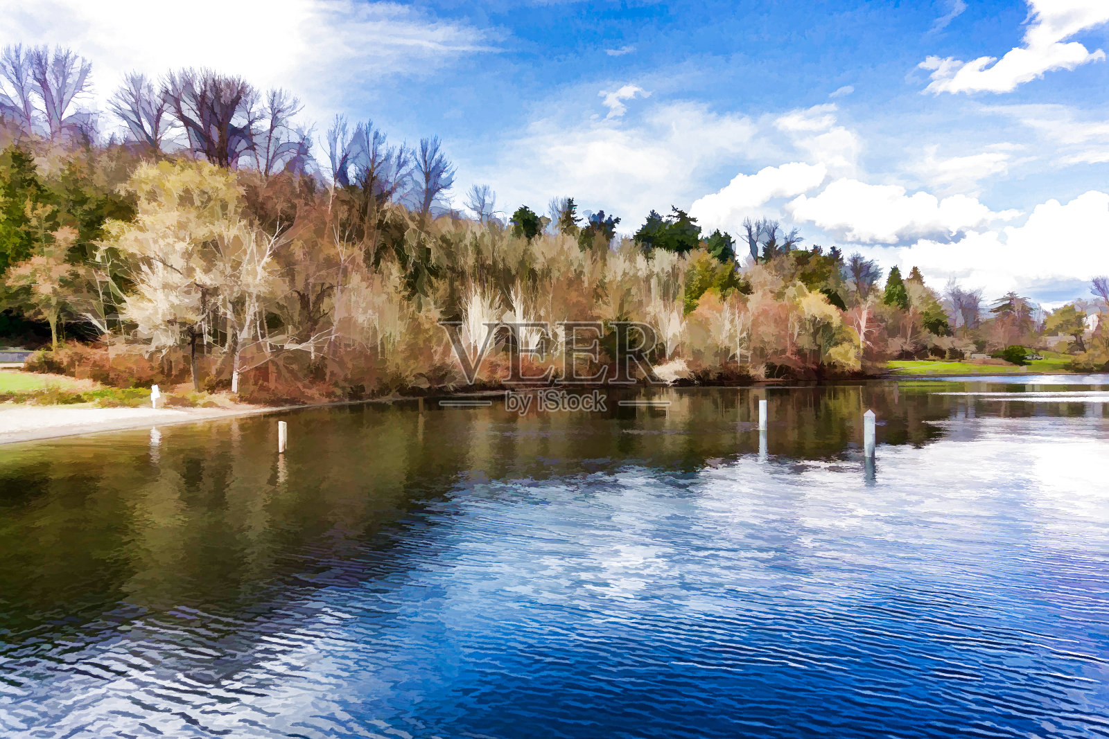 早春树木插画插画图片素材