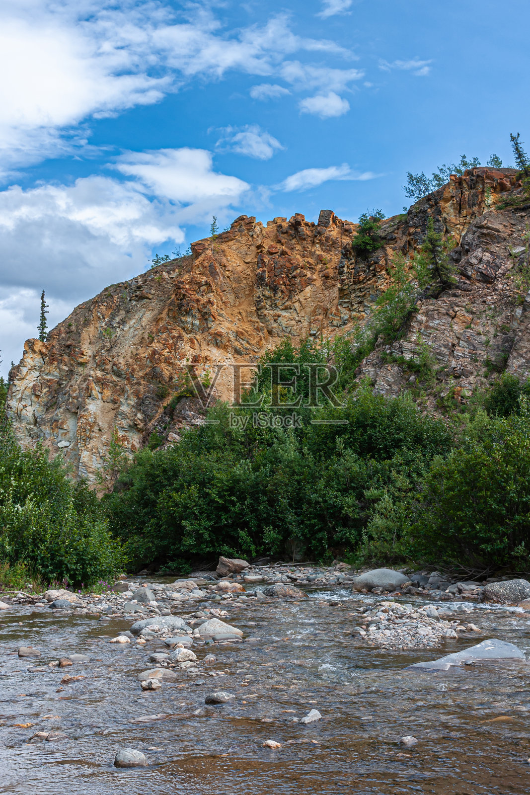 肖像，在德纳里公园内纳纳河沿岸的棕色岩石，美国照片摄影图片