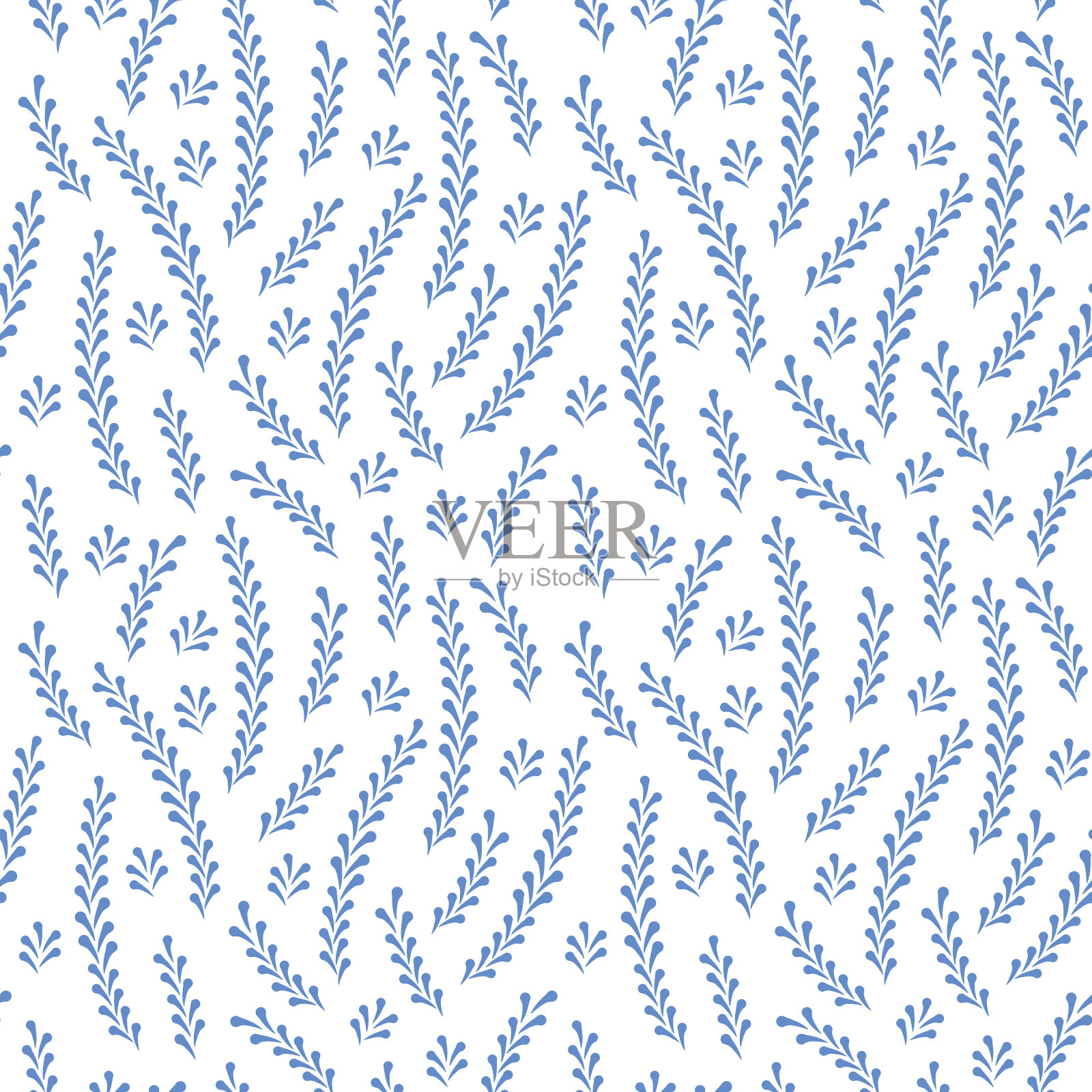 无缝图案与装饰蓝色元素插画图片素材