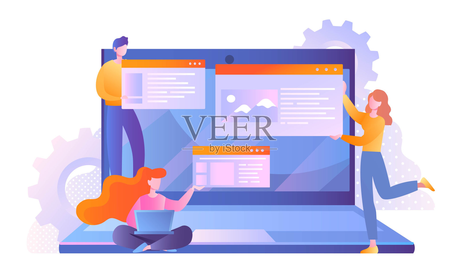 网站设计开发插画图片素材