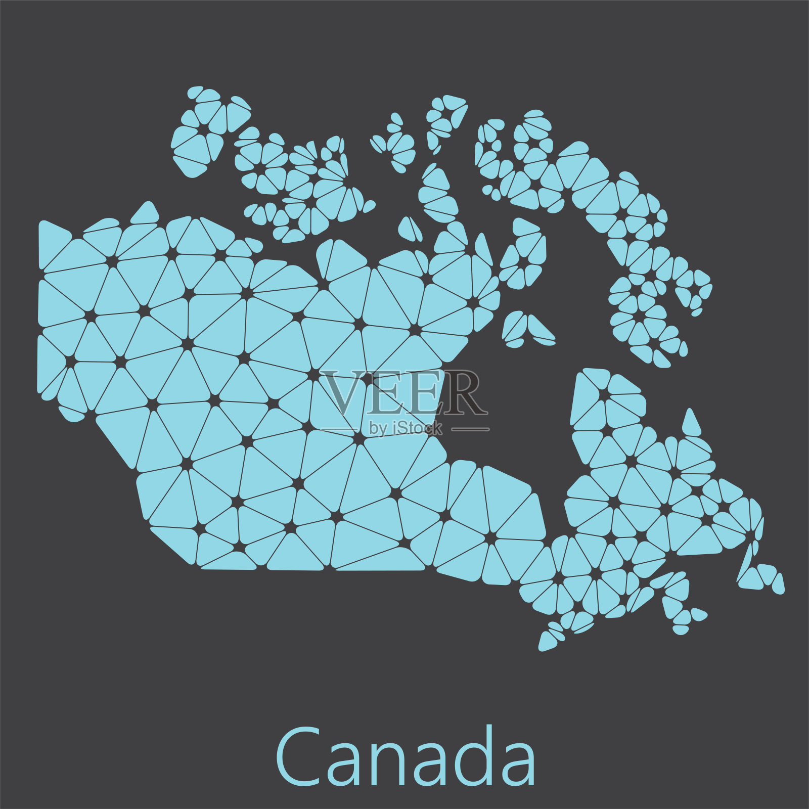 矢量低多边形加拿大地图。插画图片素材