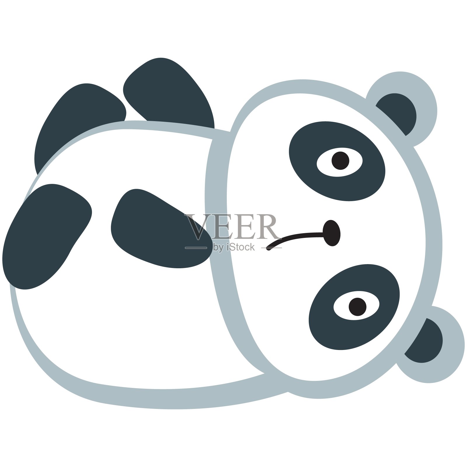 可爱的卡通熊猫休息有有趣的矢量图标插画图片素材