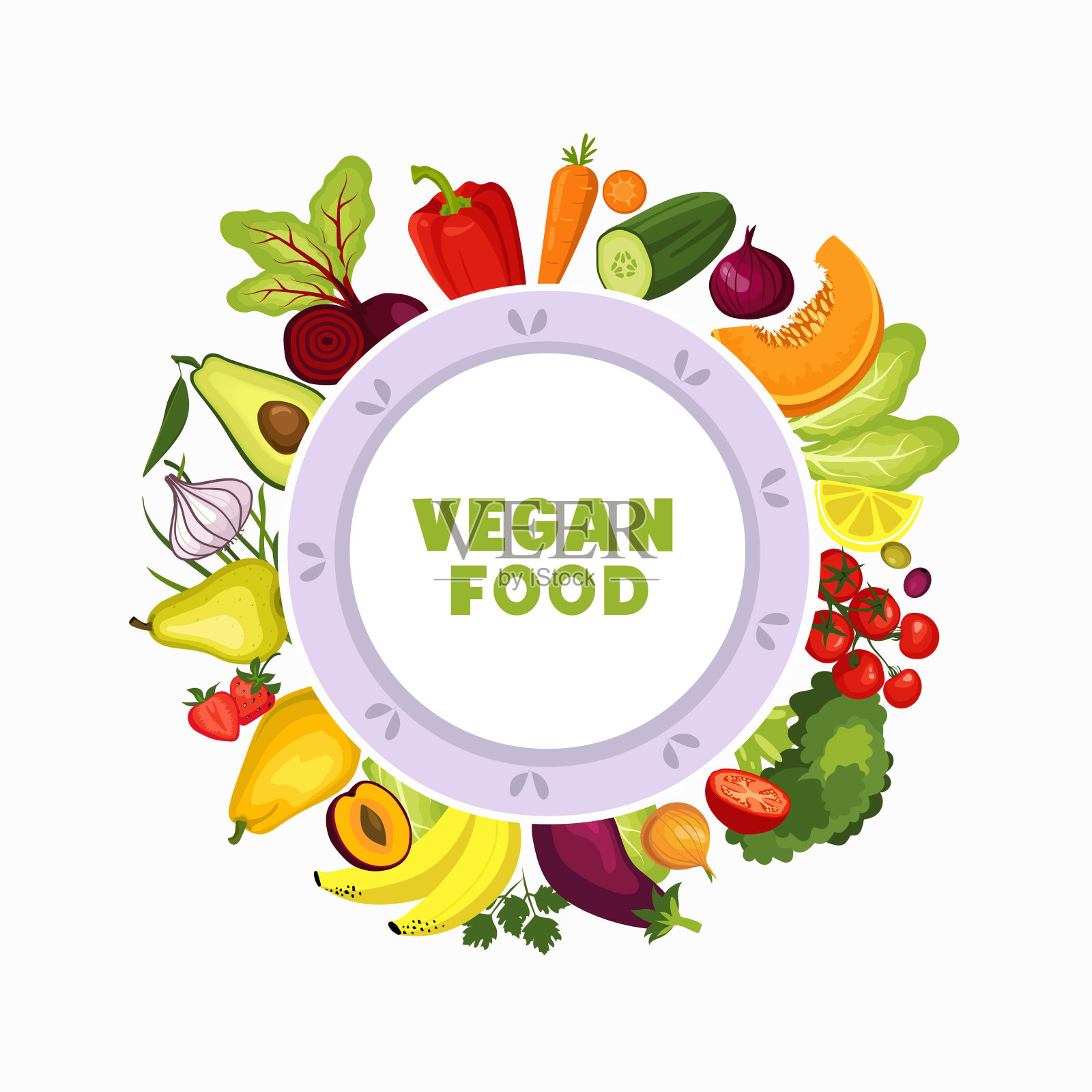 素食食品设计插画图片素材