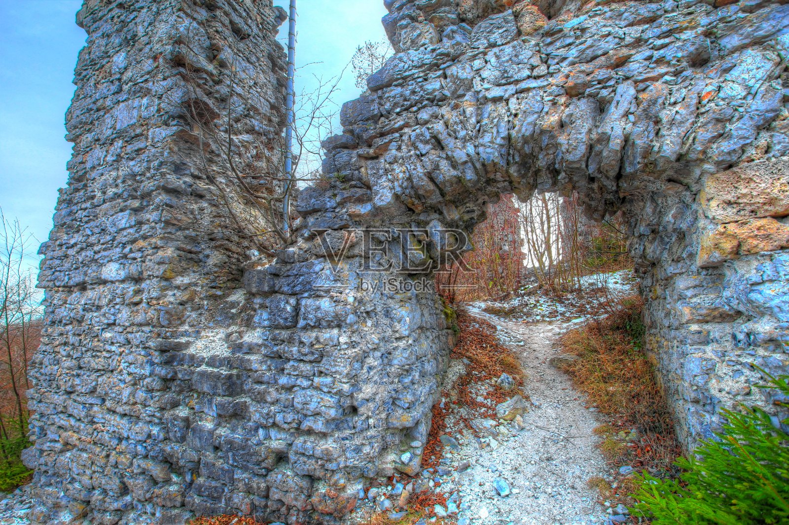 Višnja Castle ruins in Slovenia照片摄影图片