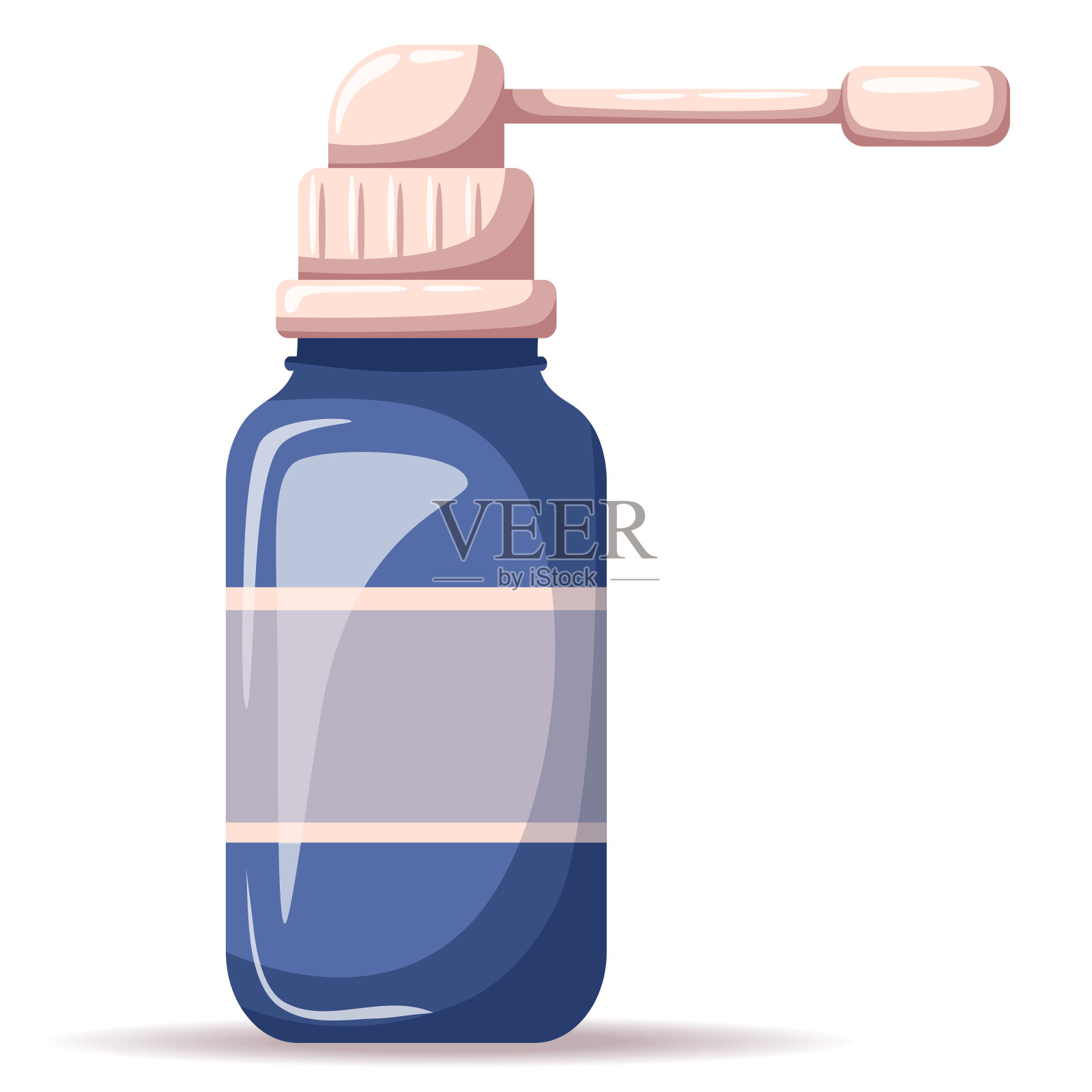 喉咙喷雾。医学、药房和保健概念。插画图片素材