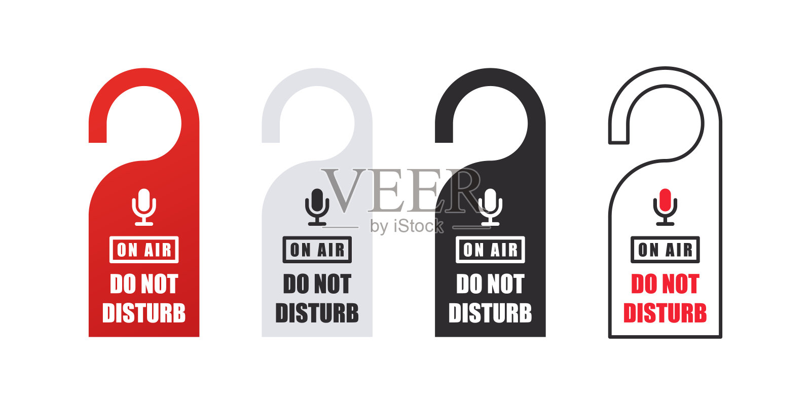 门吊牌。门上的标签。请勿打扰，酒店房间指示牌。矢量可缩放图形插画图片素材