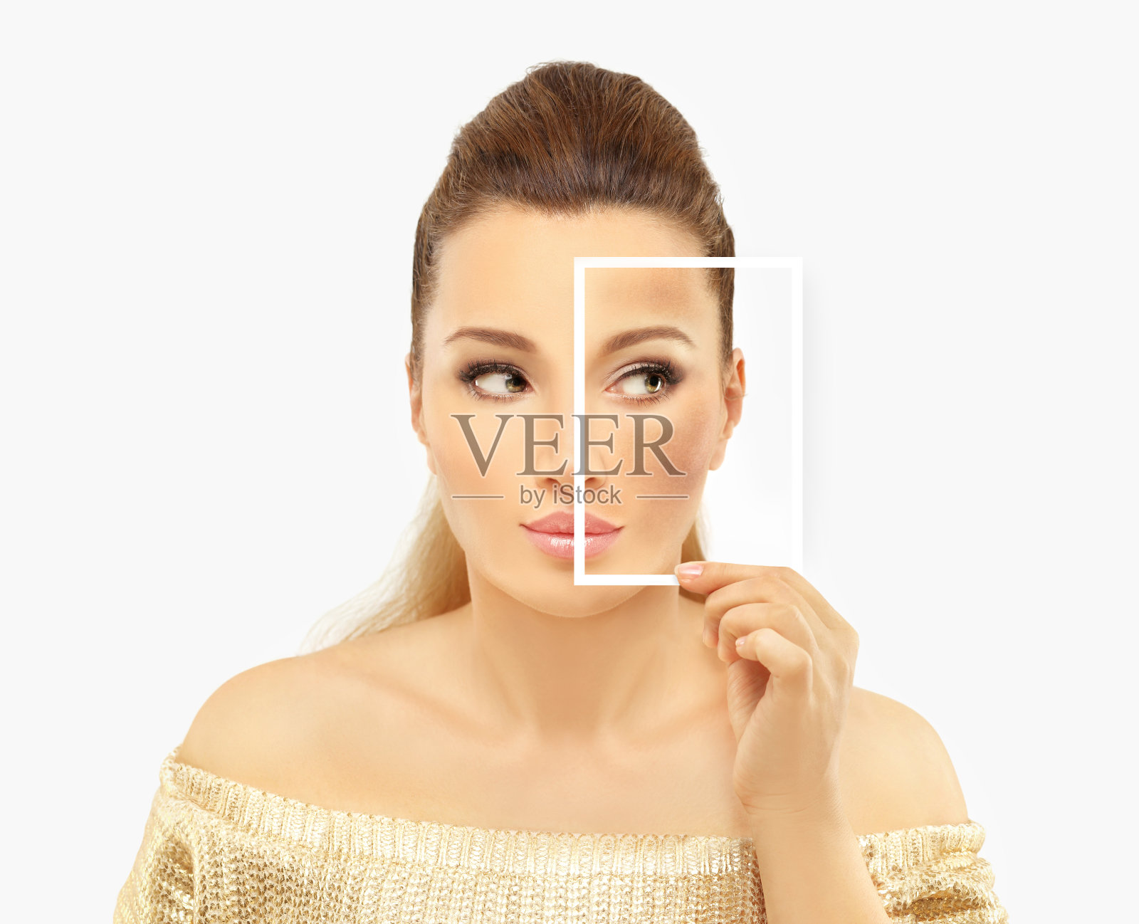 黑斑，雀斑，色素沉着(黄褐斑或黄褐斑)，概念-皮肤提亮，皮肤美白，果酸，AHA，皮肤提亮照片摄影图片