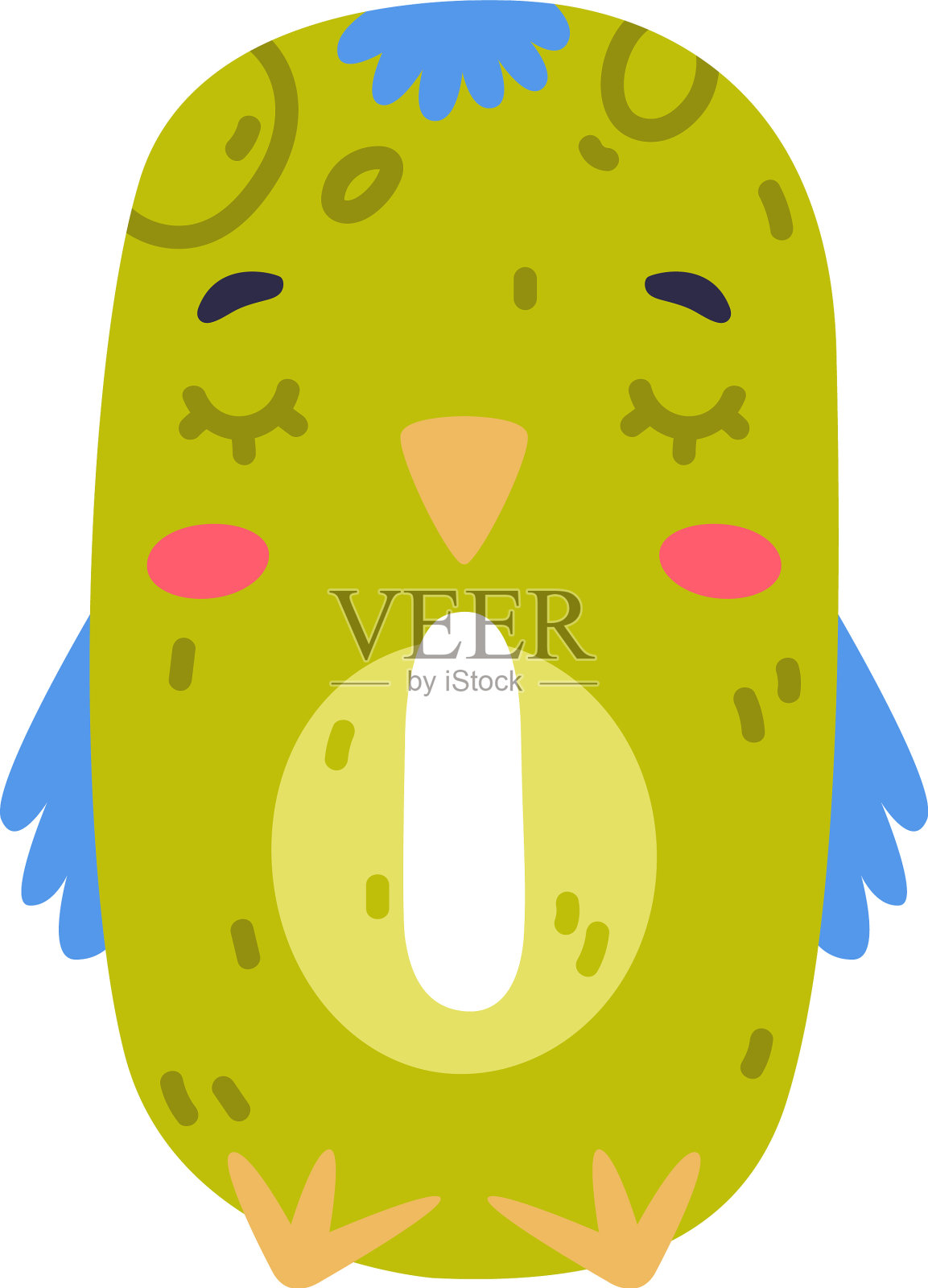 鸟字母大写字母绿色元音字母设计元素图片