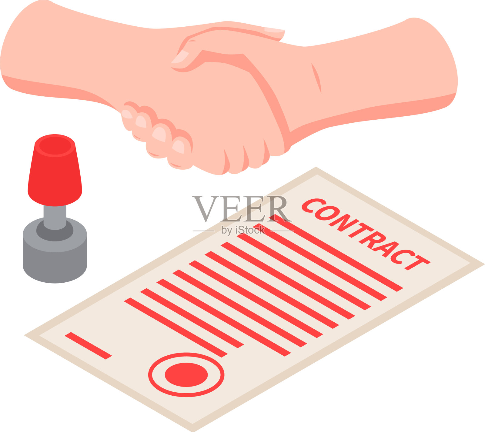 合同和握手组成设计元素图片