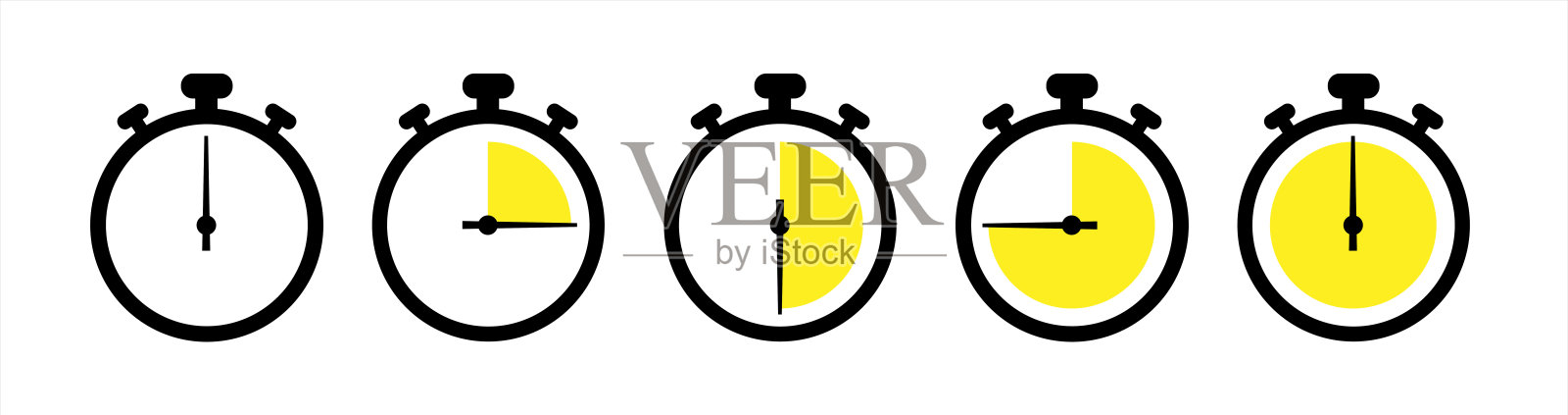 透明背景上的计时器图标。孤立向量元素。秒表的象征。矢量倒计时圈时钟计数器计时器。快时间图标。圆形箭头图标。矢量10 eps。图标素材