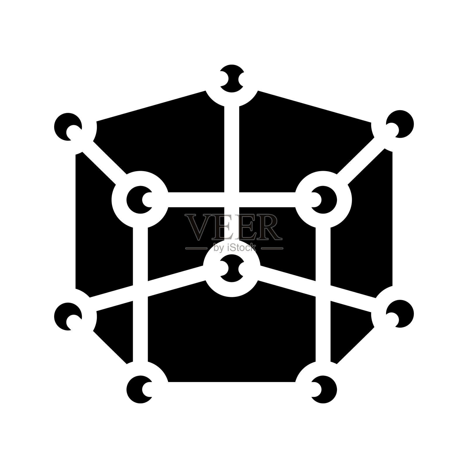 粒子分子结构符号图标矢量插图图标素材