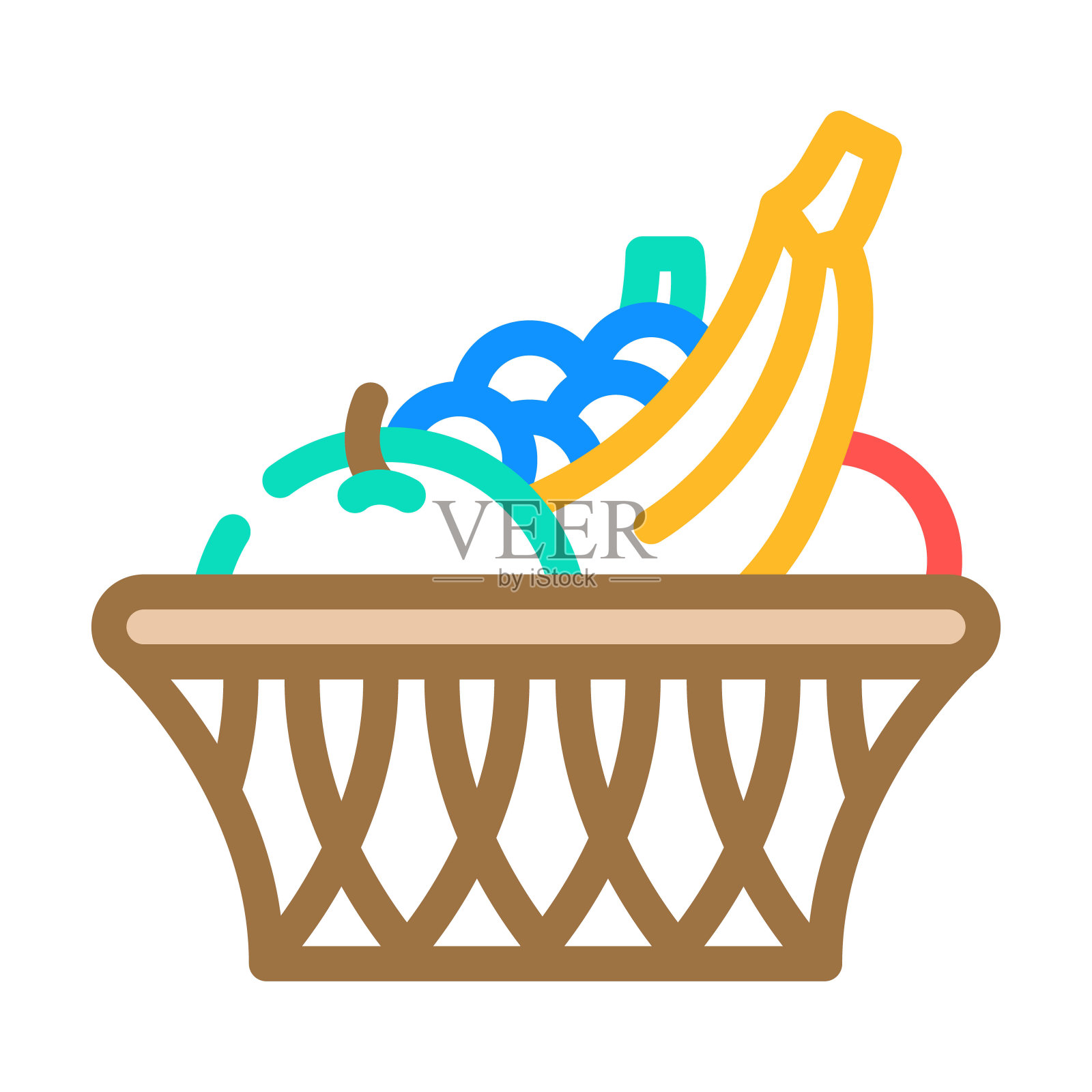 果篮家内部颜色图标矢量插图插画图片素材