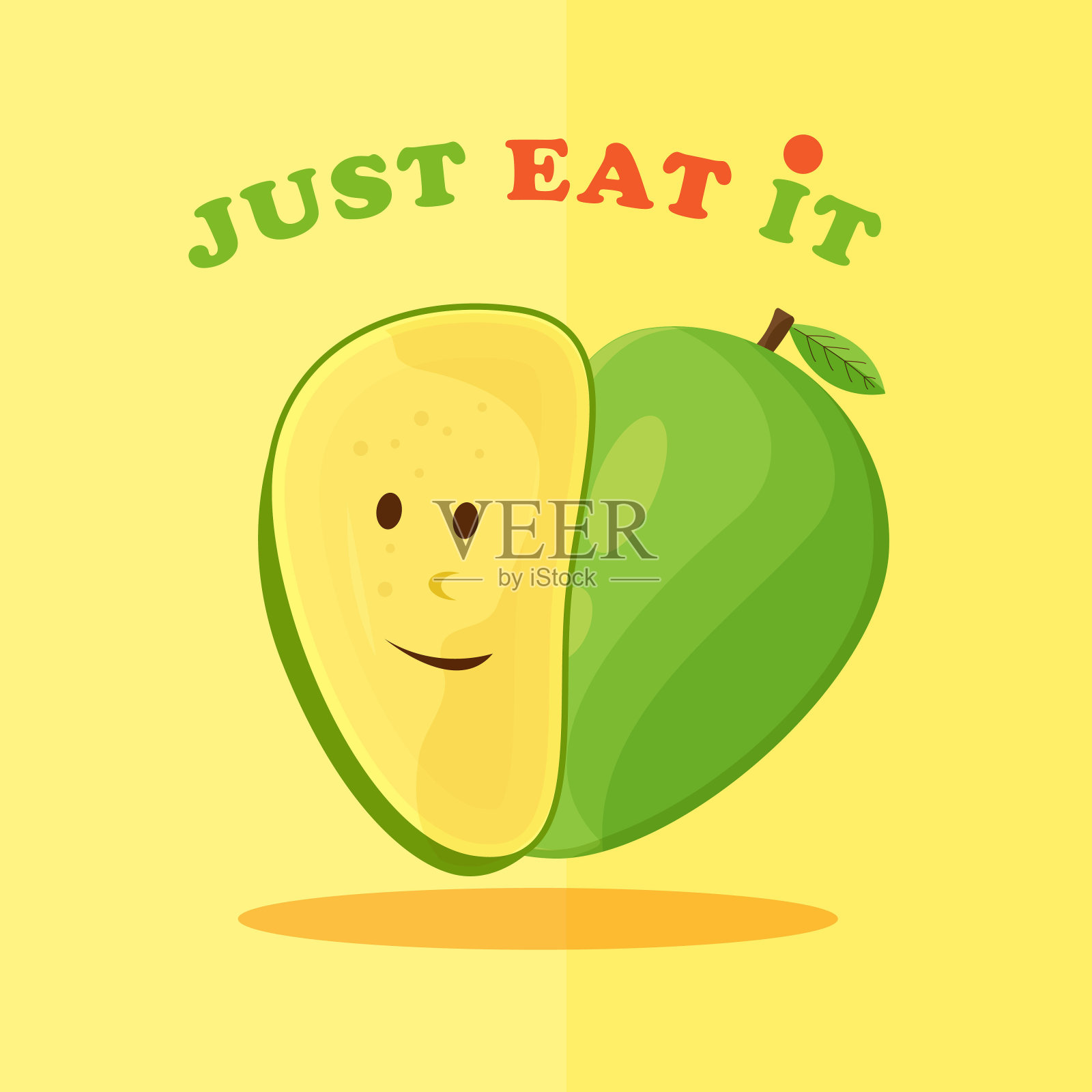 芒果平面卡通图标，具有色彩斑斓的风格插画图片素材