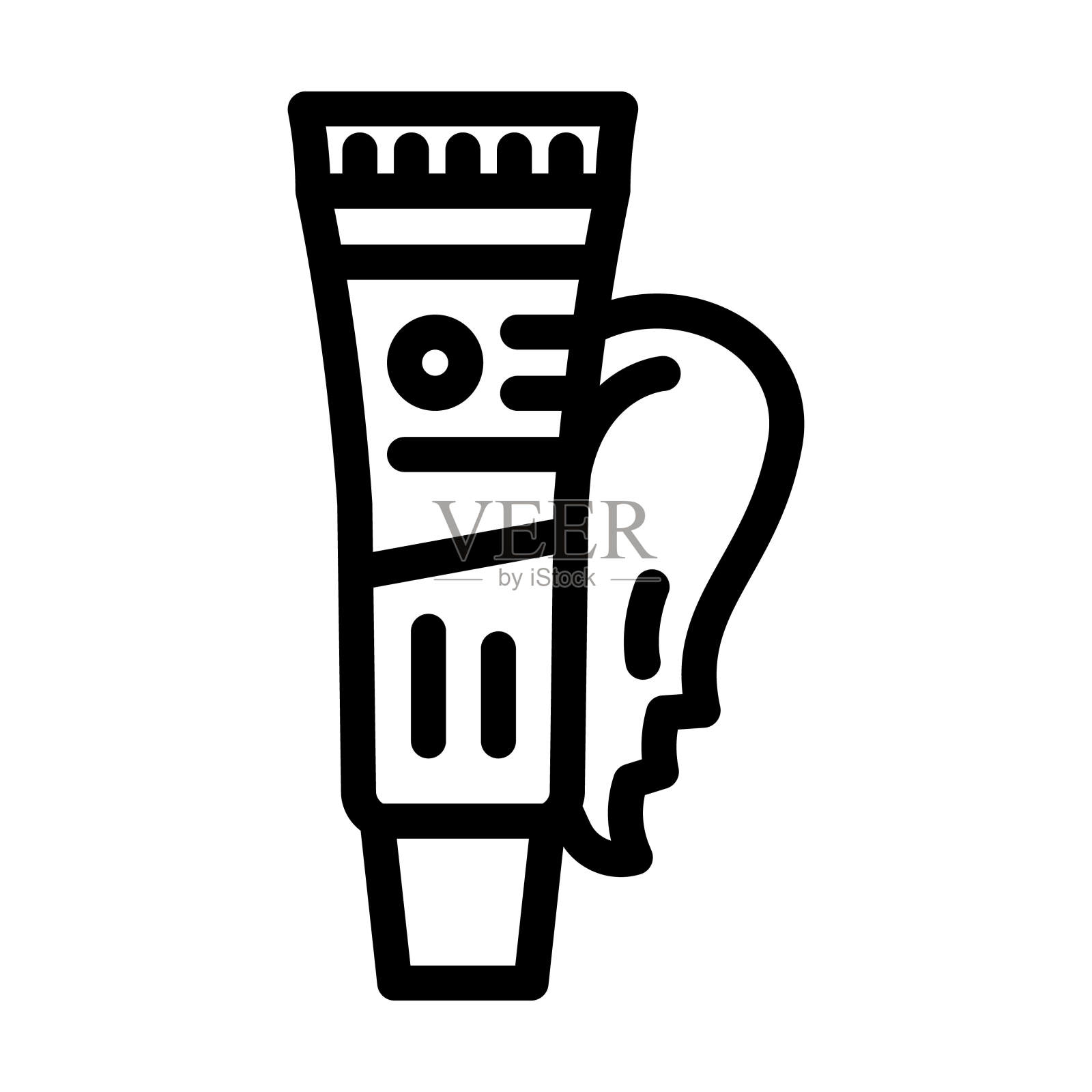 色彩校正保湿霜线图标矢量插图插画图片素材