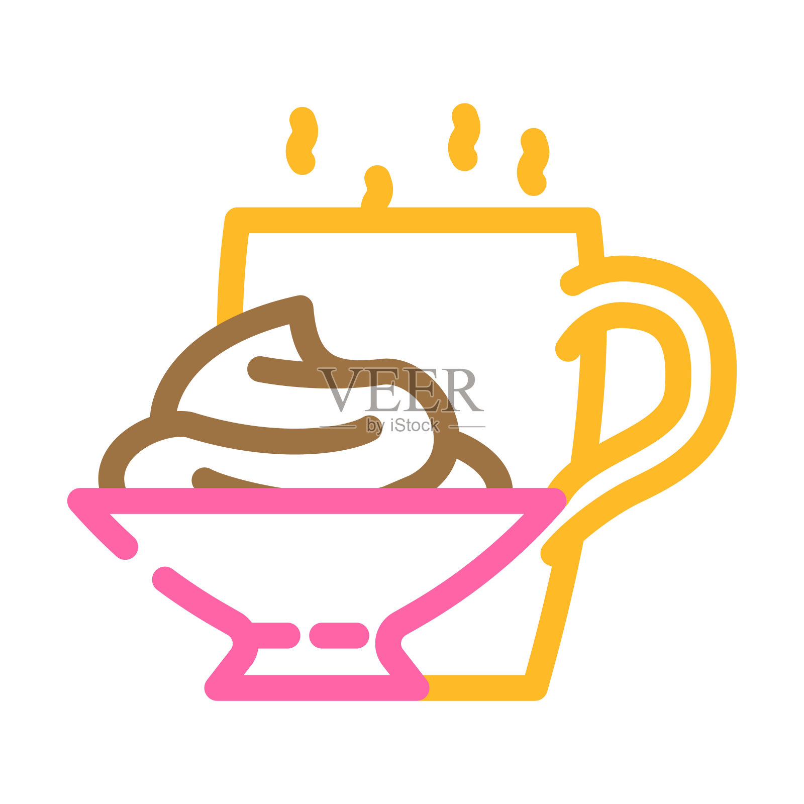 奶油巧克力糖果食物颜色图标矢量插图插画图片素材