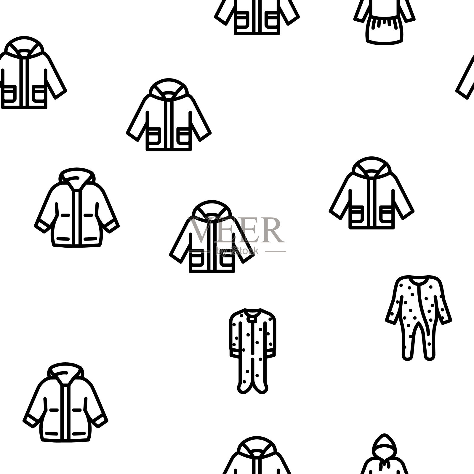 婴儿布婴儿新生儿矢量无缝图案插画图片素材