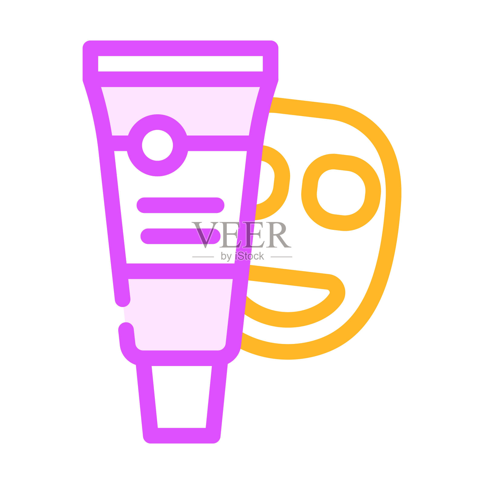 面膜霜化妆品颜色图标矢量插图插画图片素材