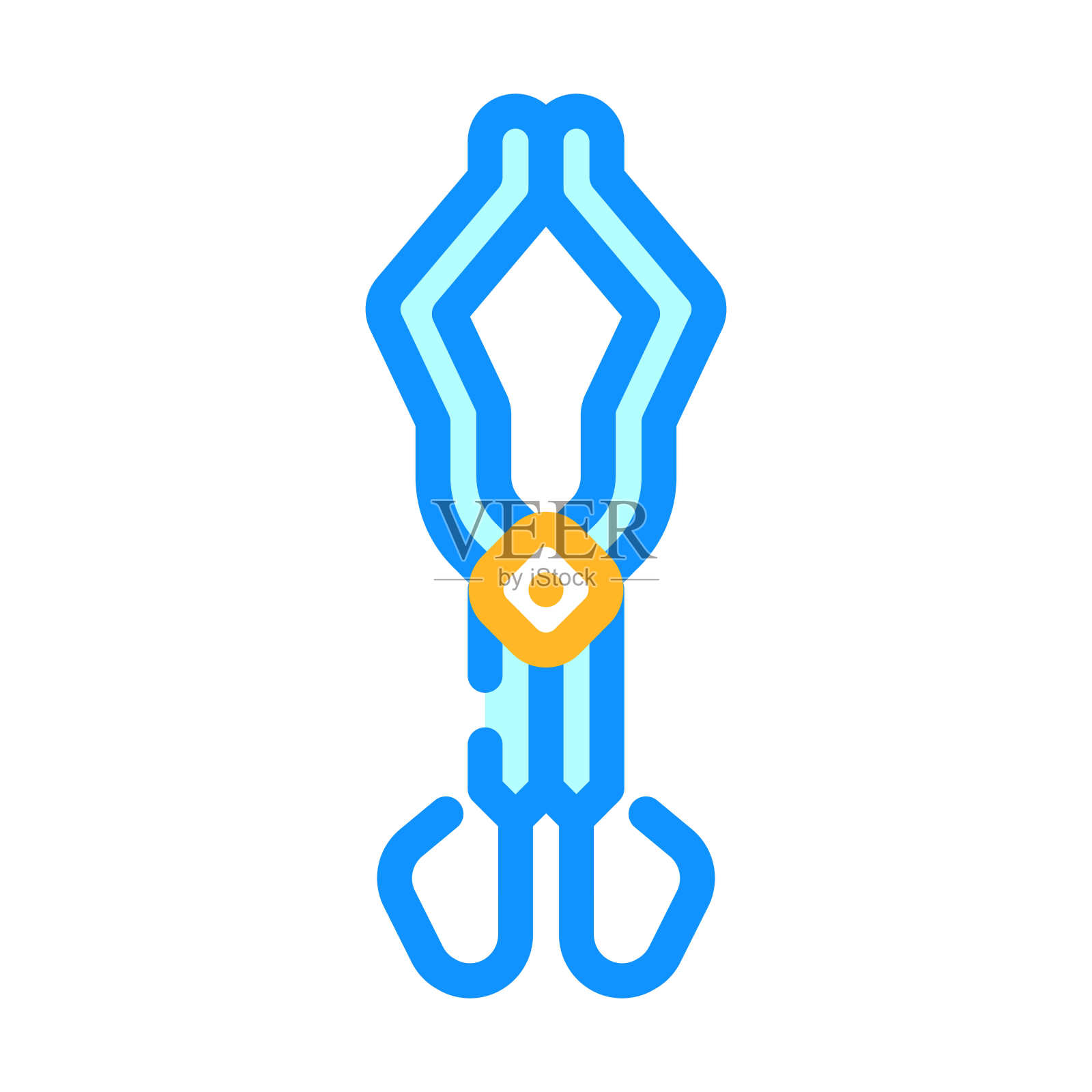 坩埚钳化学玻璃器皿实验室颜色图标矢量插图插画图片素材