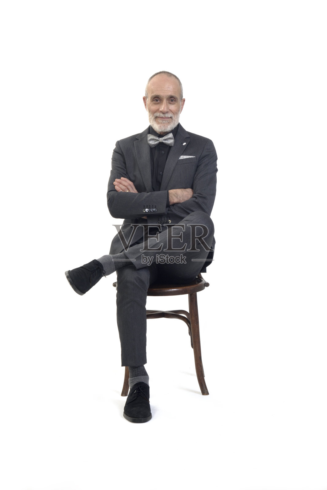 男子被隔离在白色背景上照片摄影图片