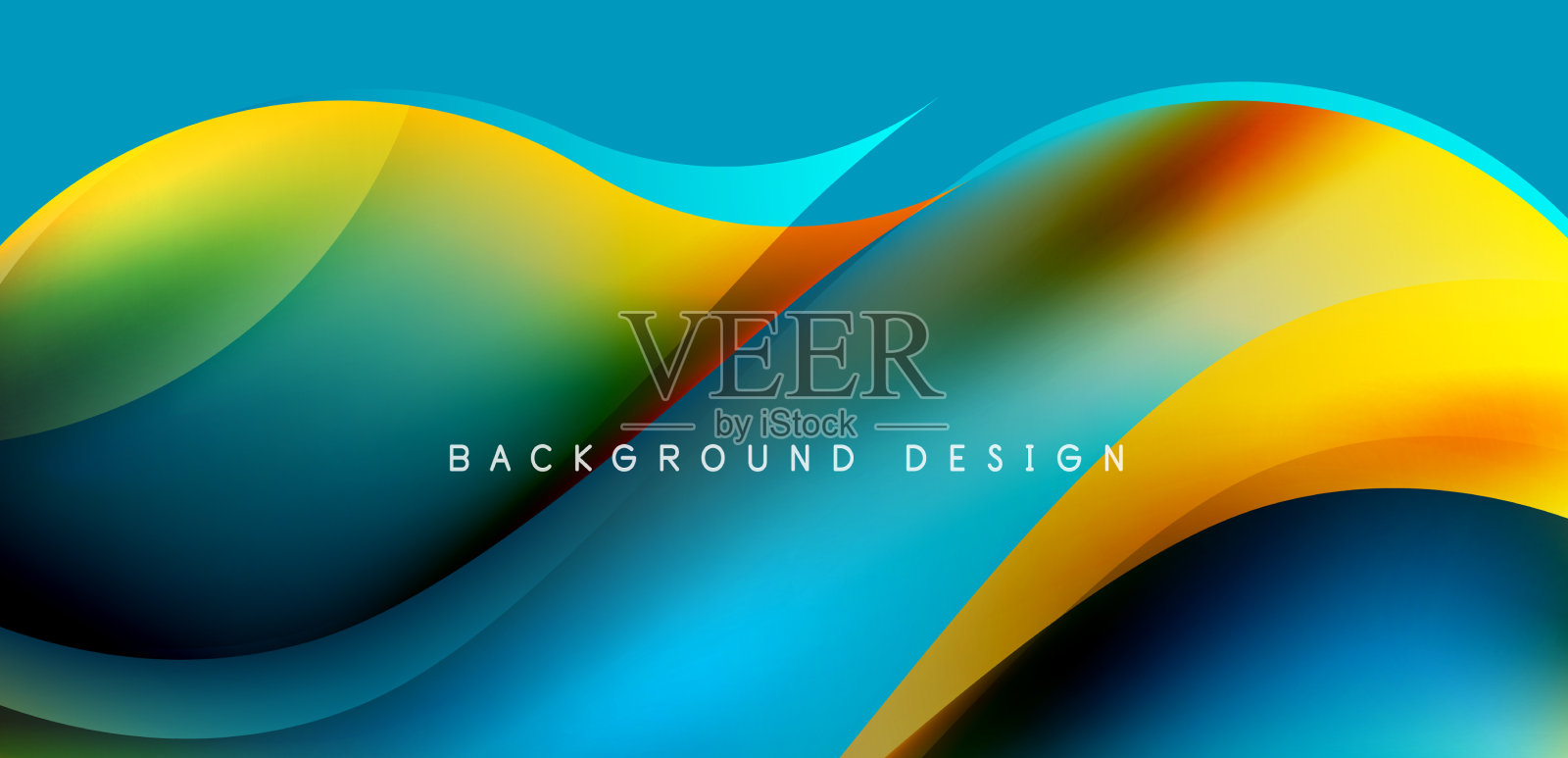 优雅的波浪和流动的流体抽象插画图片素材