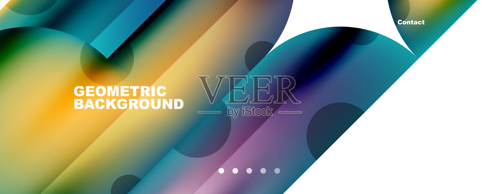 金属光泽的流体颜色与几何插画图片素材