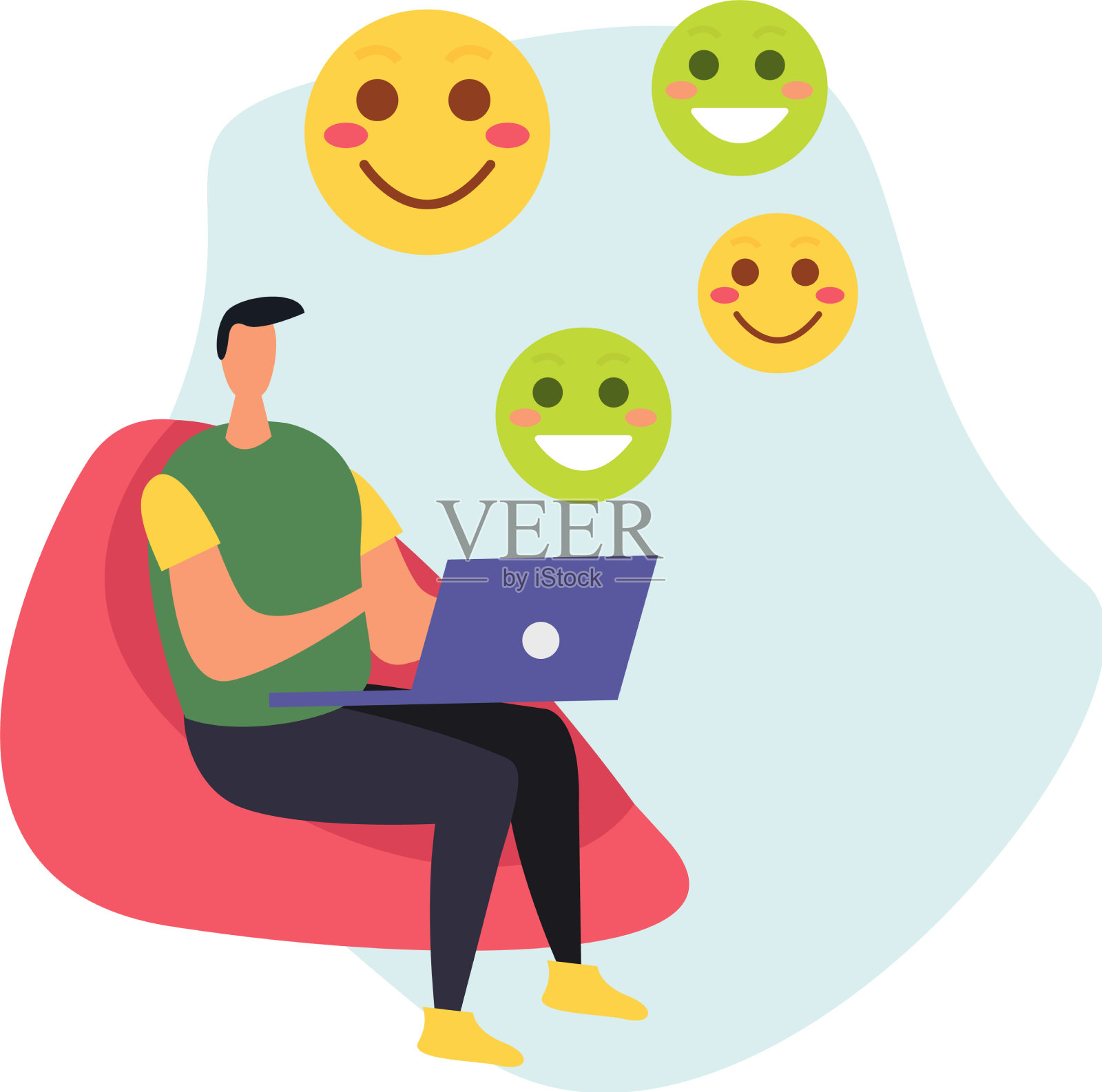 客户反应扁平化构成设计元素图片