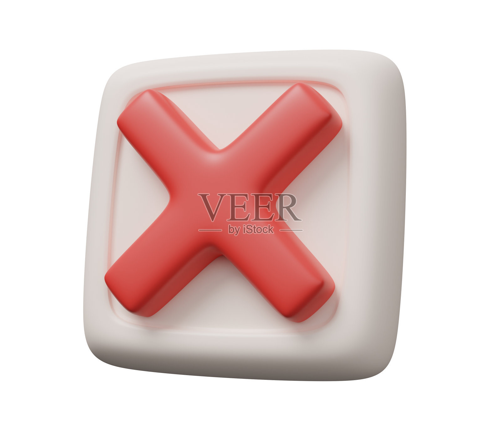 取消十字按钮3d渲染。3d渲染卡通最小图标插图图标素材