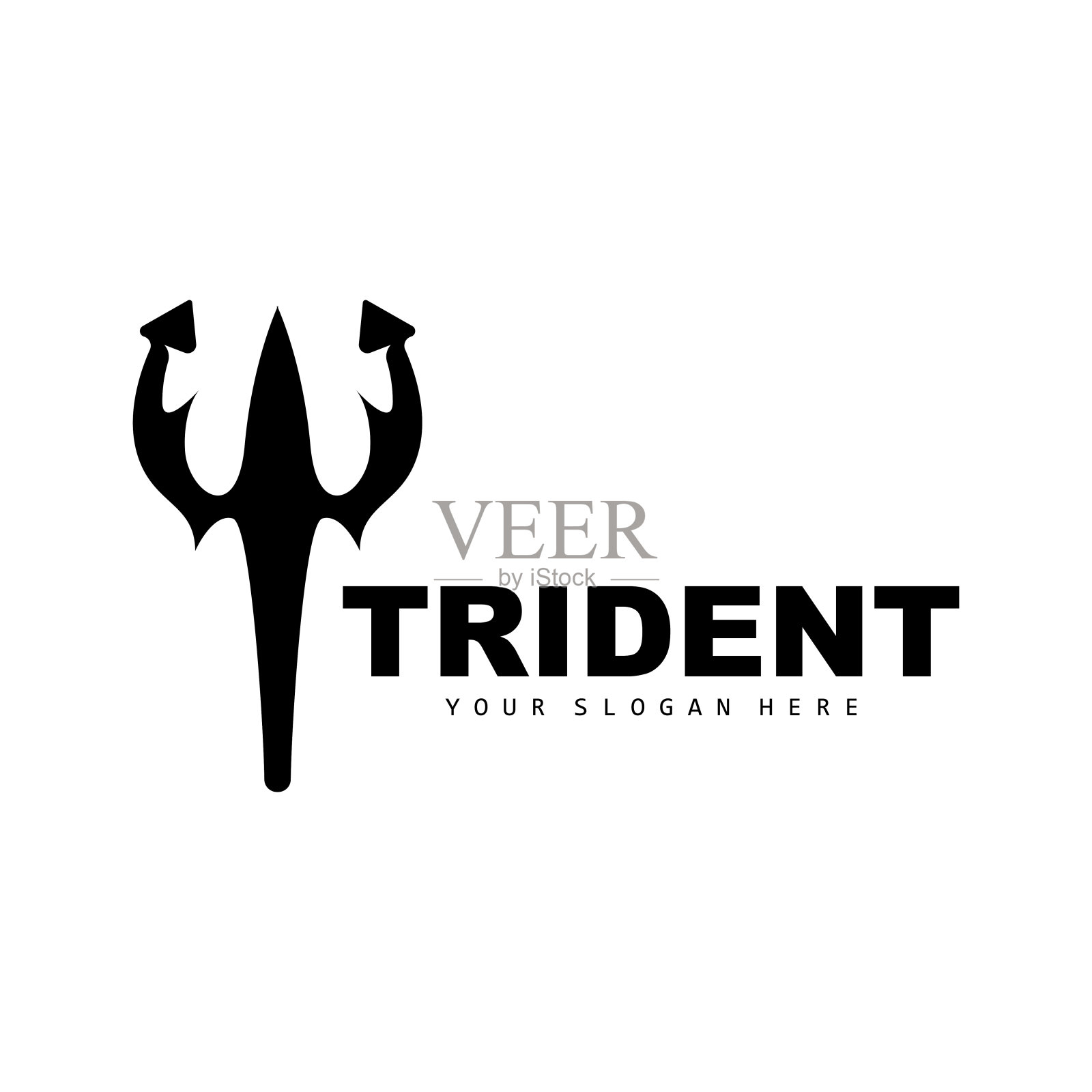 三叉戟，波塞冬海神的矢量魔矛，海神王设计，模板图标品牌插图插画图片素材