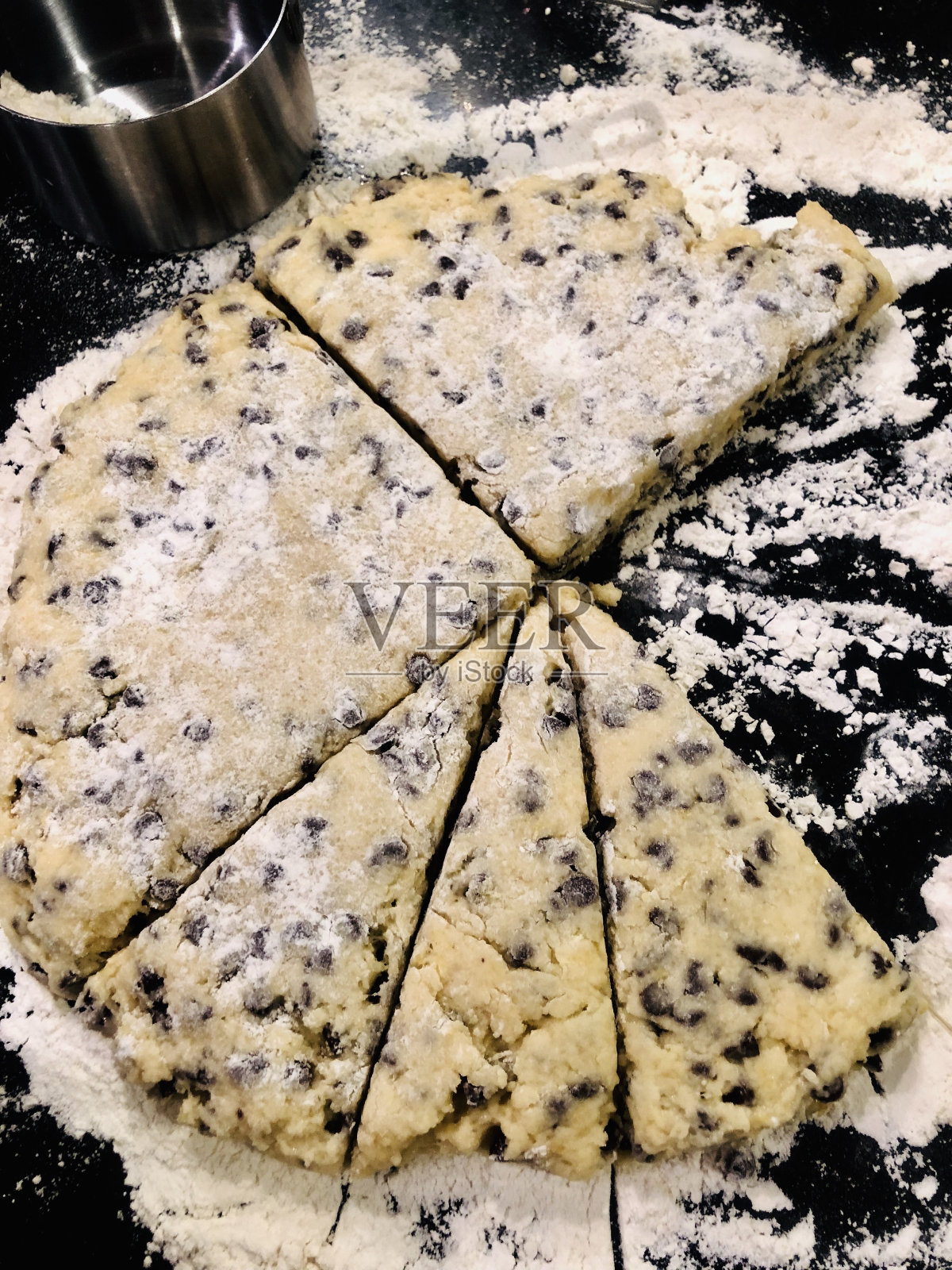 巧克力脆饼准备烤了照片摄影图片