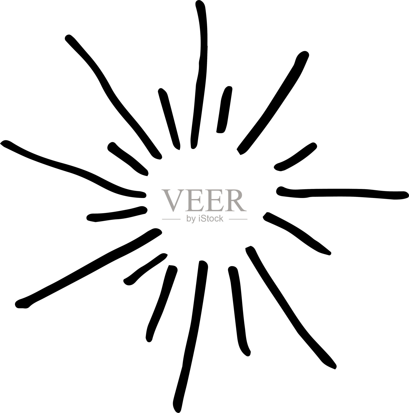 正上方白色背景的轮廓插画图片素材