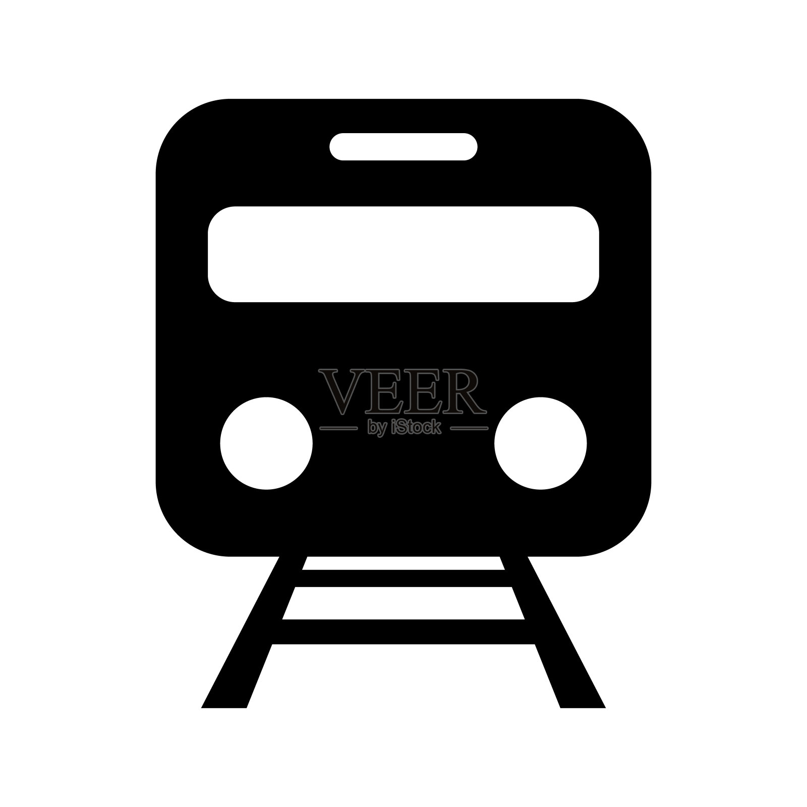 火车和铁路剪影图标。通勤。向量。插画图片素材