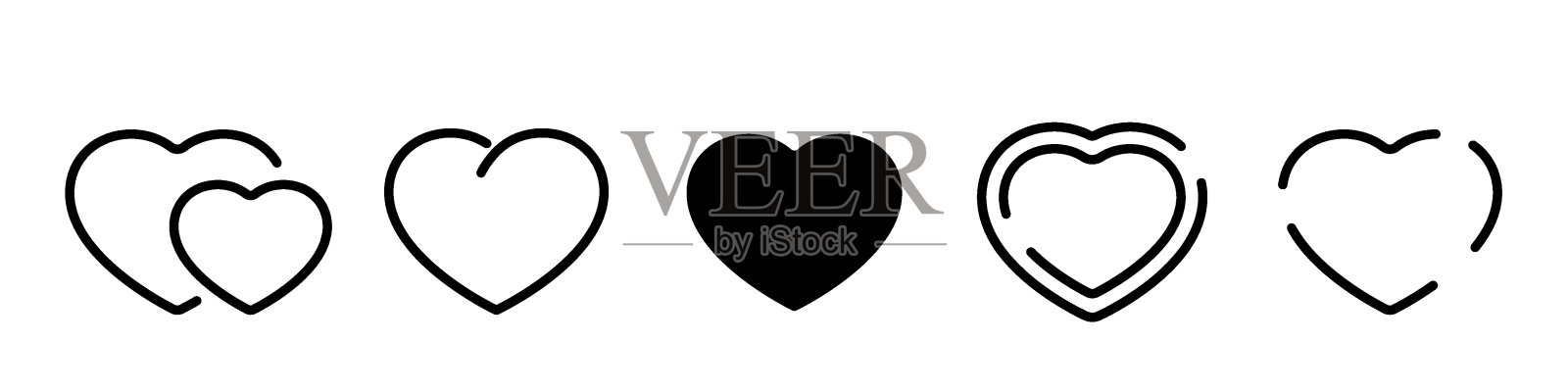 一套心形孤立插图插画图片素材