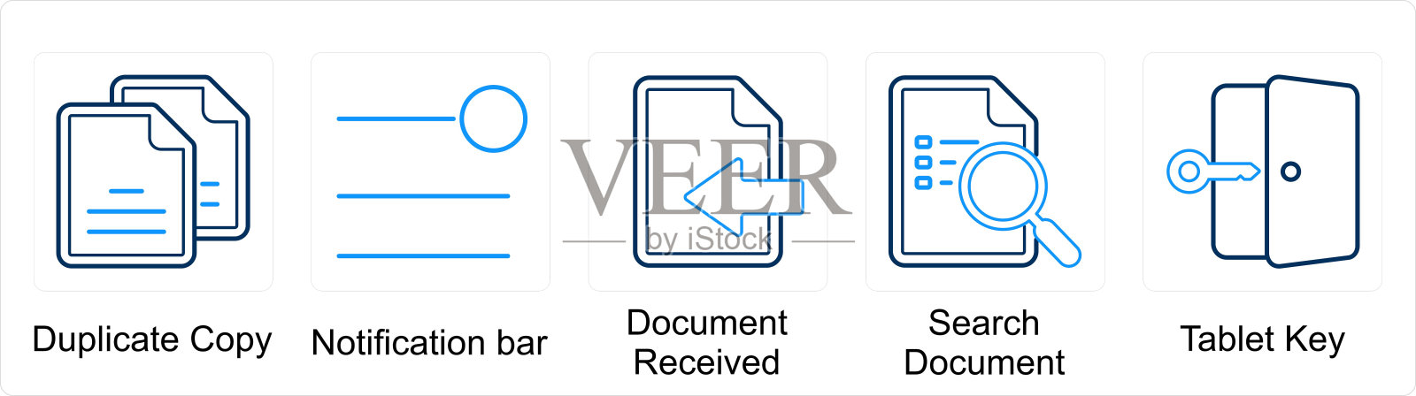 一套5混合图标作为副本，通知栏，文件收到图标素材