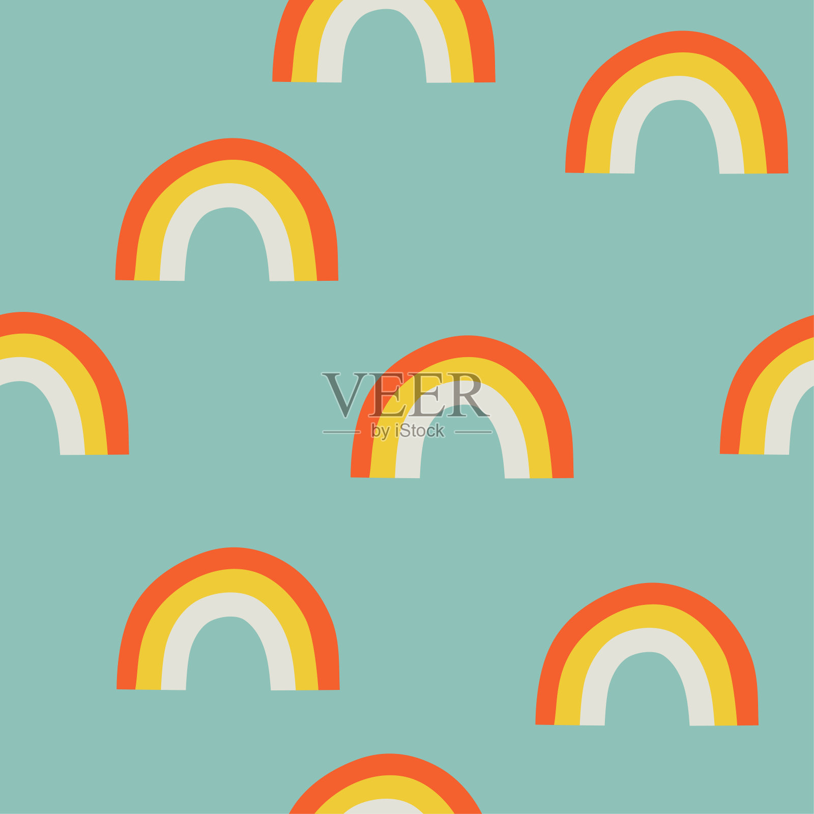 平面风格的图形彩虹图案。矢量图设计元素图片