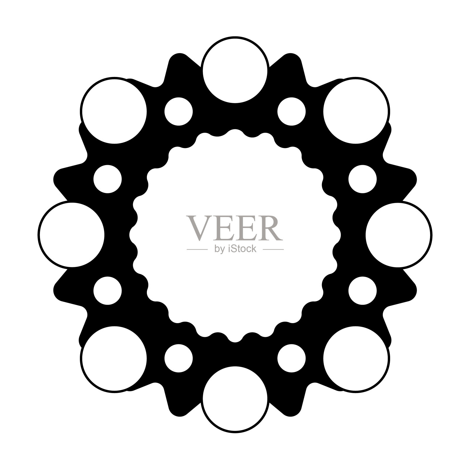 圣诞节装饰花环的简单插图插画图片素材