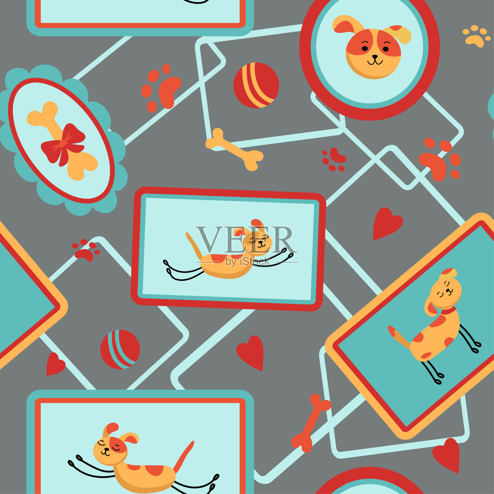 卡通宠物图案插画图片素材