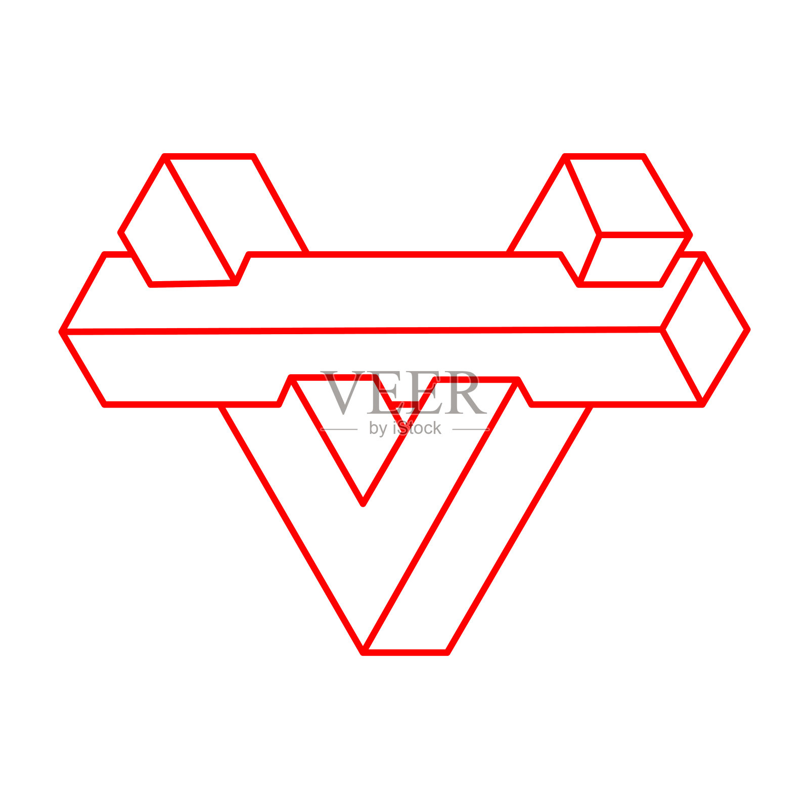 光学错觉。不可能的形状向量。光学艺术品。几何数据。插画图片素材