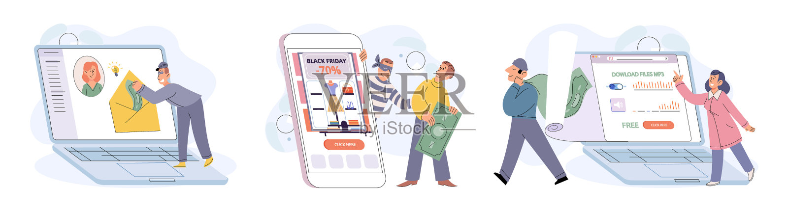 黑客活动大集黑客电脑插画图片素材