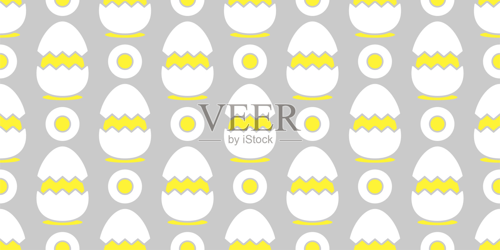 鸡蛋插图背景。无缝模式。插画图片素材