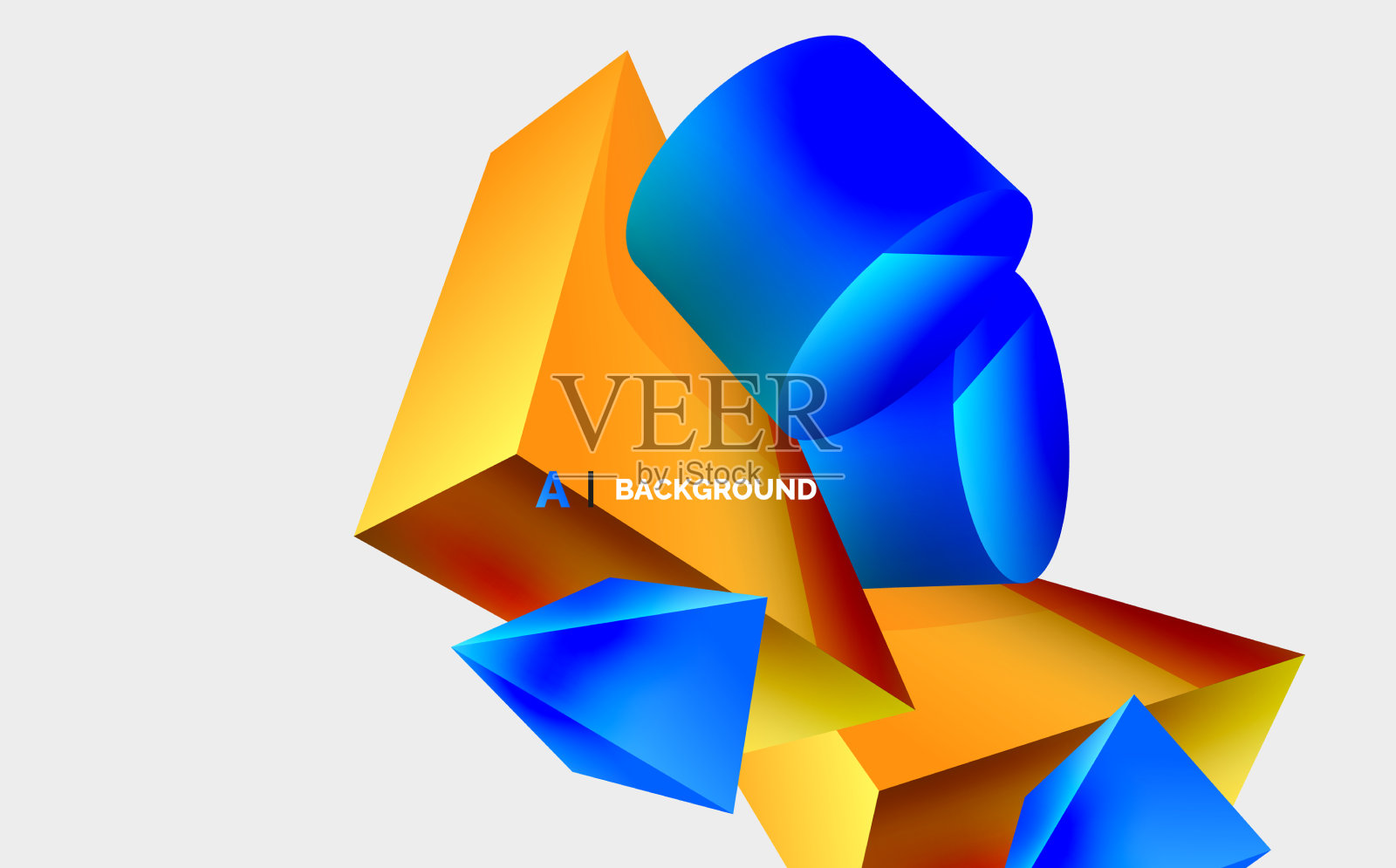 三维极简几何抽象背景插画图片素材