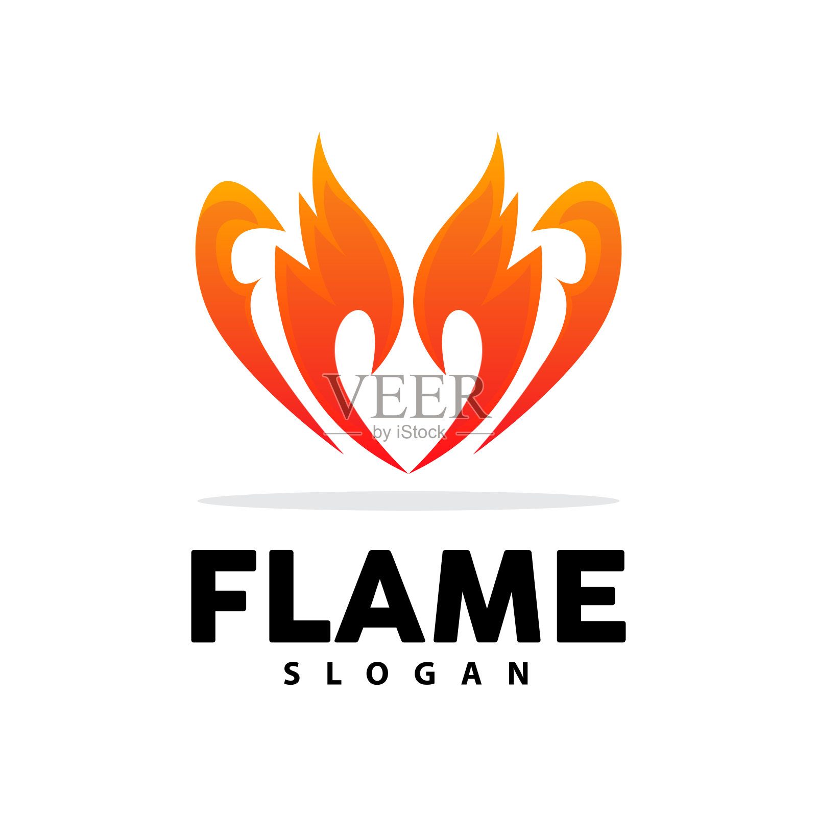 红色火焰，燃烧的热量火矢量设计元素图片