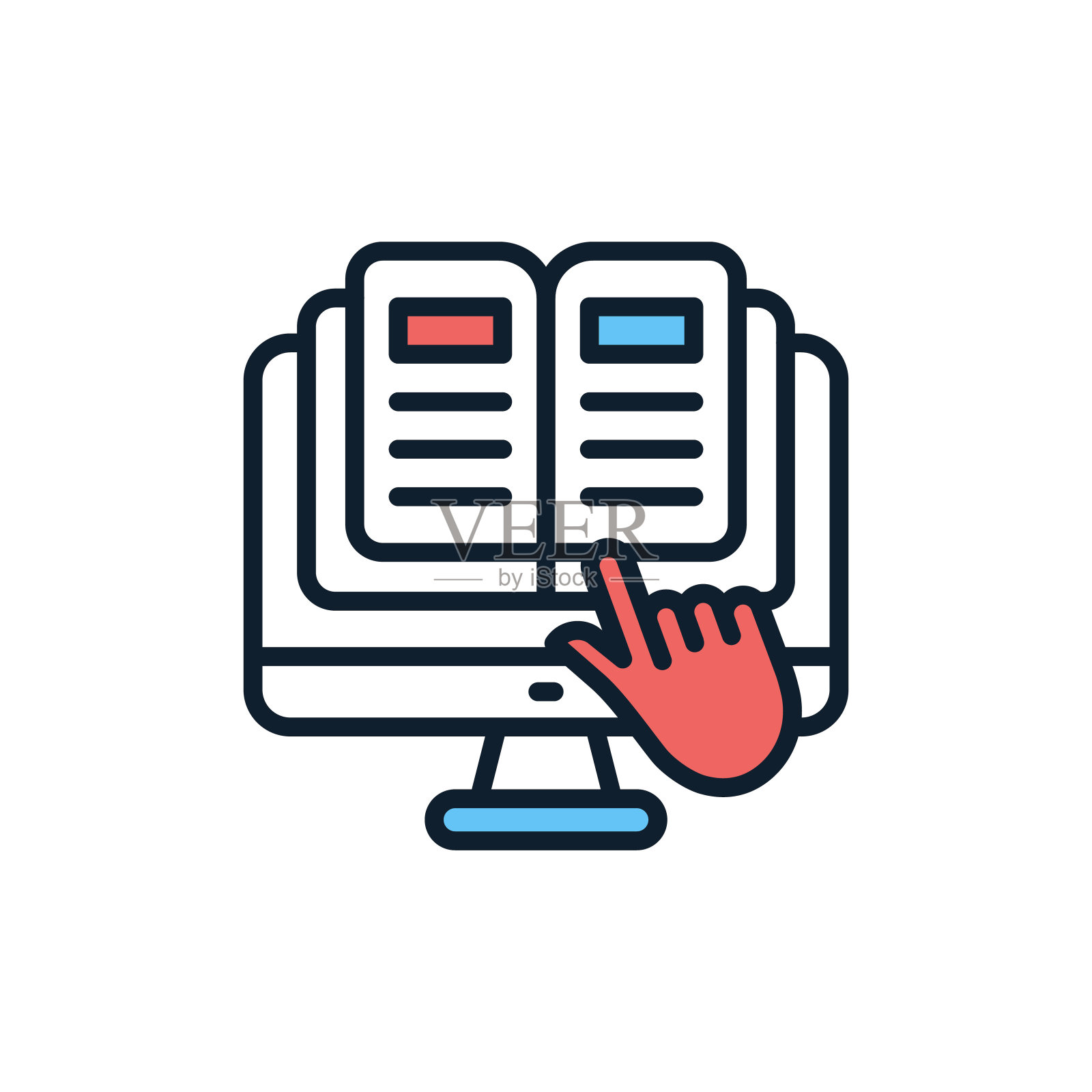 矢量中的在线阅读图标。标识插画图片素材