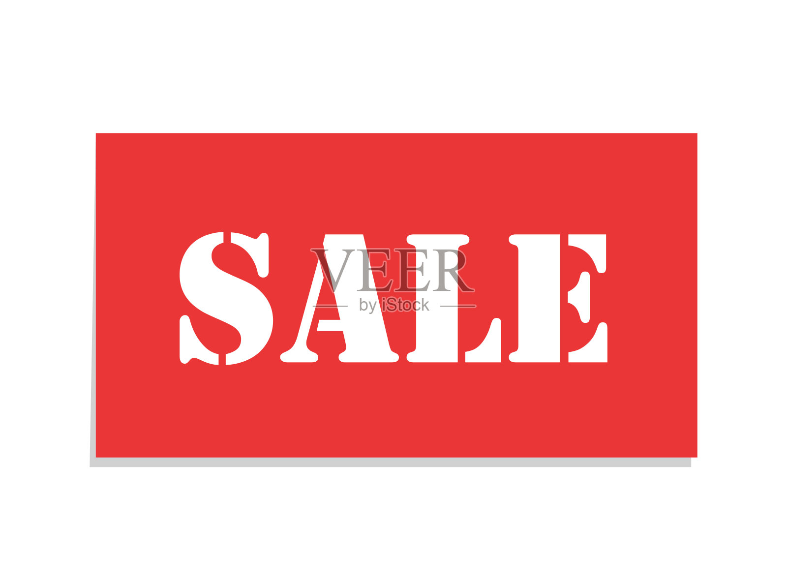 红色销售标签矢量插图。磁带销售纸笔记备忘录。价格和折扣标签贴纸。插画图片素材