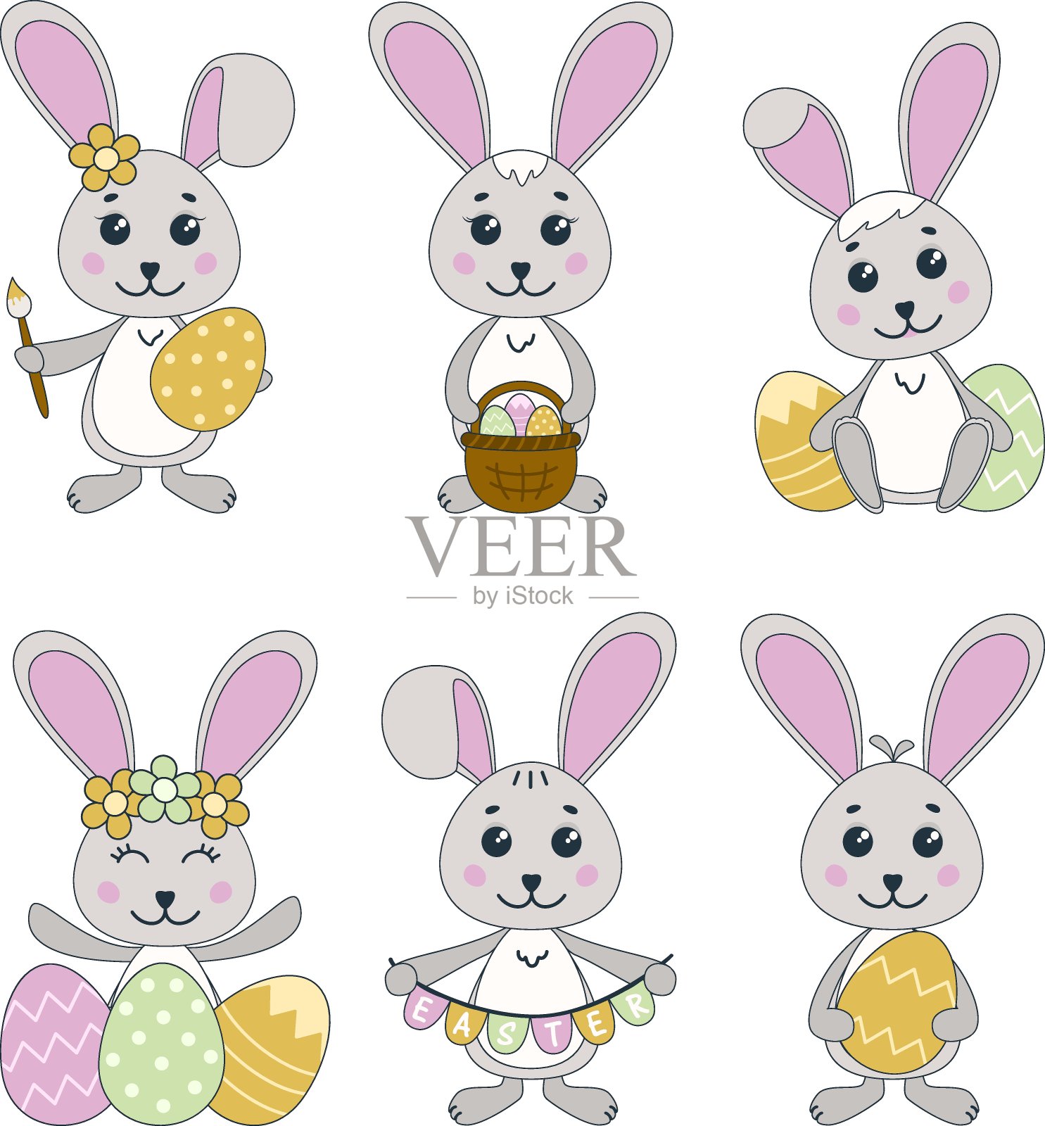 复活节兔子设计元素图片