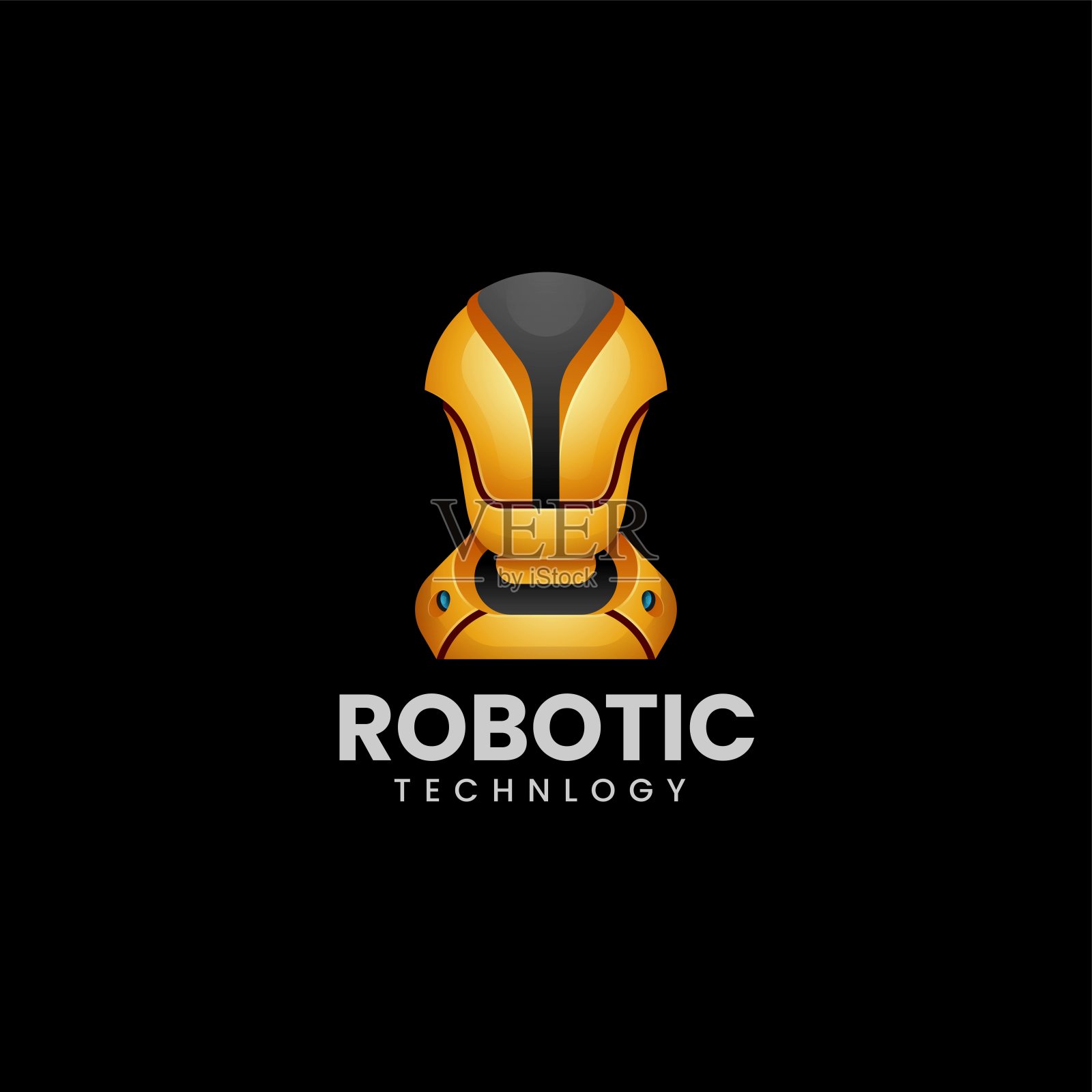 矢量插图机器人渐变彩色风格插画图片素材