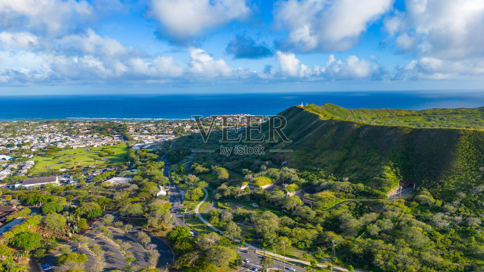 夏威夷檀香山鸟瞰图照片摄影图片