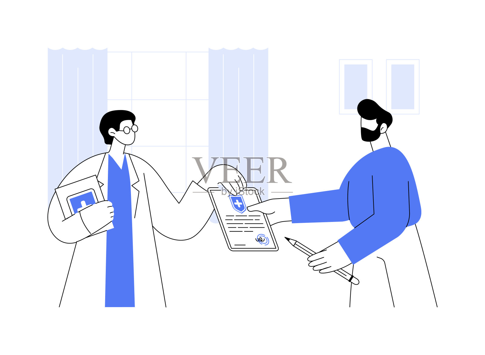 健康保险抽象概念矢量插图。插画图片素材