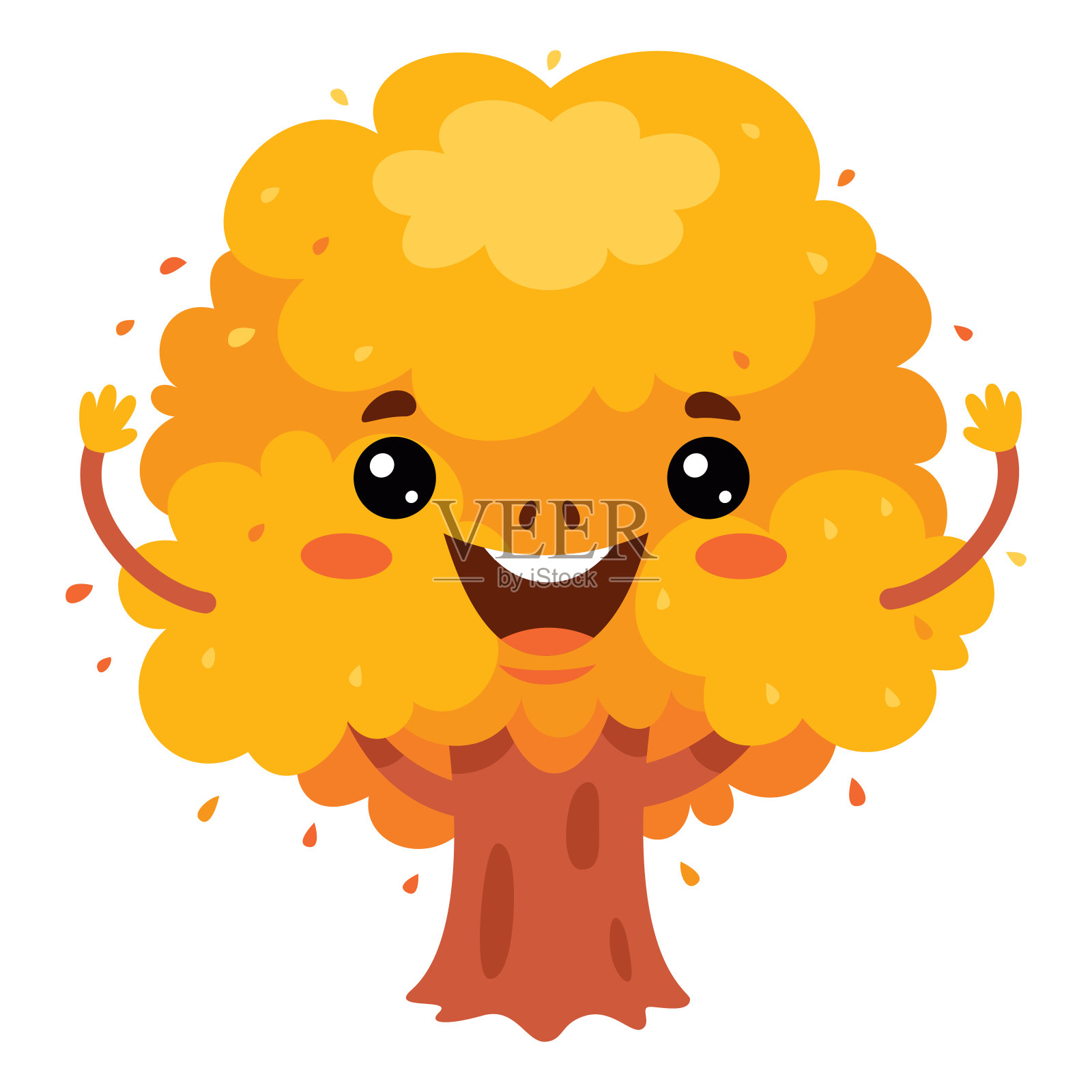 树的卡通画插画图片素材