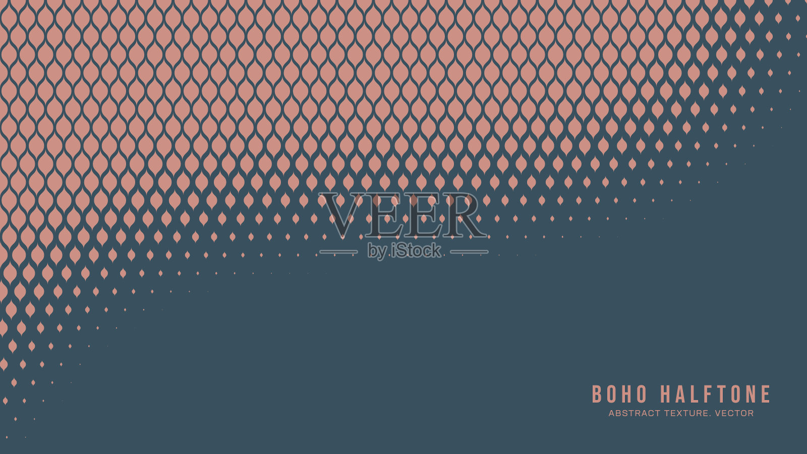 波西米亚风格的现代半色调矢量曲线边界美学抽象背景插画图片素材